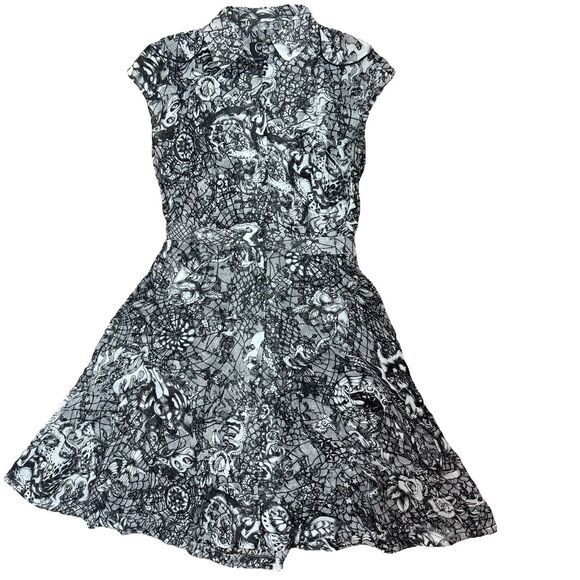 Alexander McQueen Silk Sheer Floral Button Down Dress Womens Size 38 / 8 - Picture 1 of 13